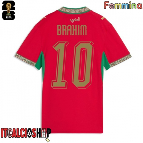 Marocco Brahim Diaz #10 Prima Maglia Femmina Mondiali 2026 Manica Corta